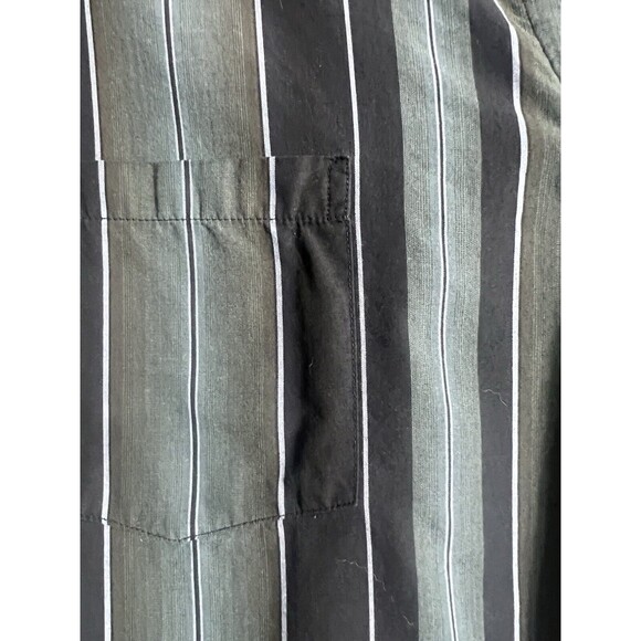 Vtg 90’s Alexander Julian Colours Y2K Striped Black/Green Button Down Shirt XL - Picture 4 of 7